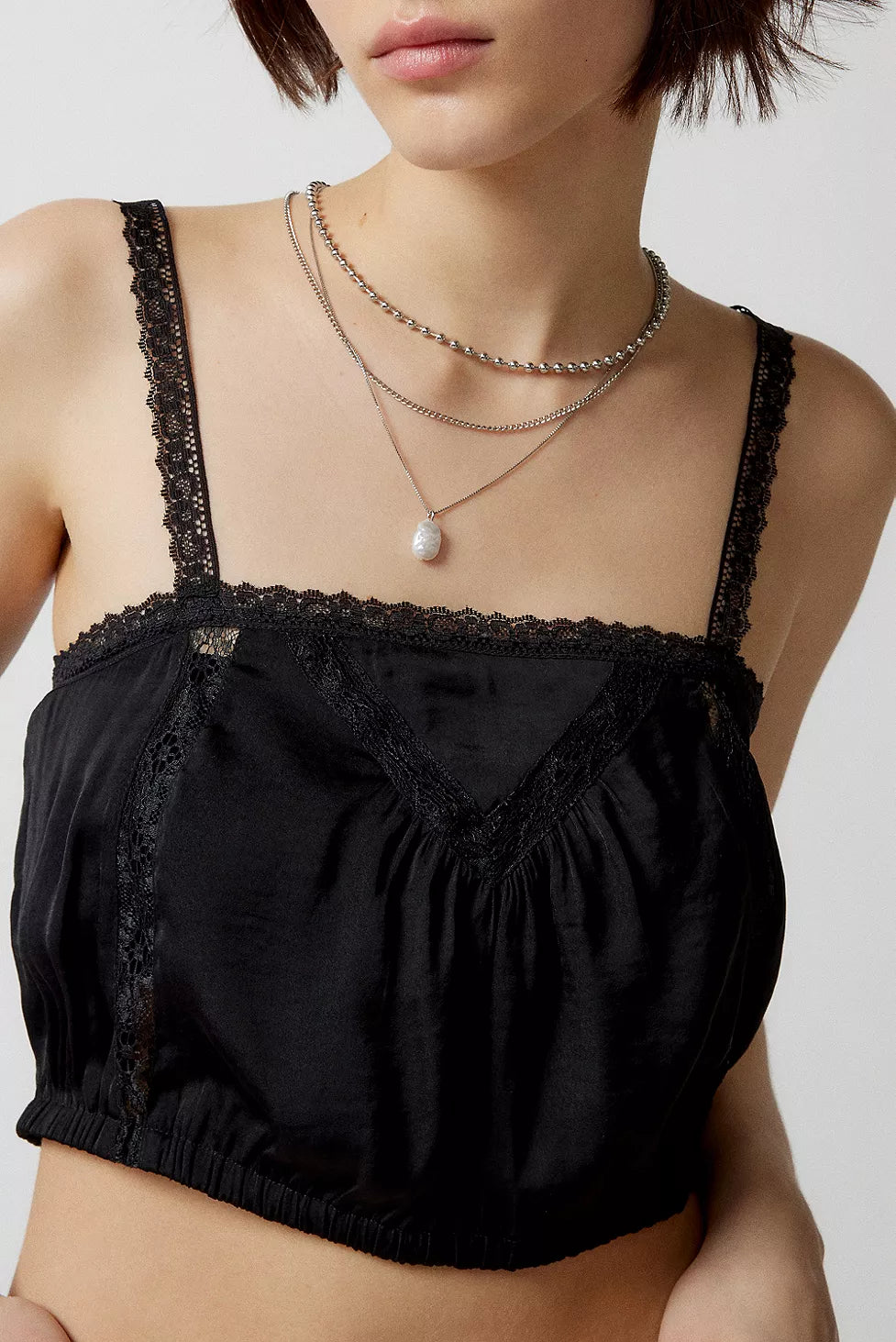 Urban Outfitters Tuli Satin Bubble Cropped Tank Top - Small