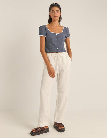 NWT Rhythm Sadie Navy Short Sleeve Top - Small