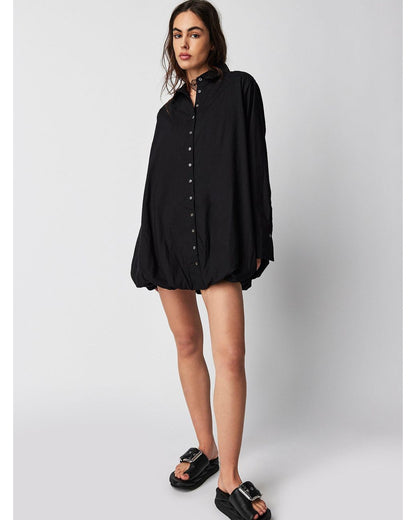 Free People Nova Shirtdress in Black - Medium