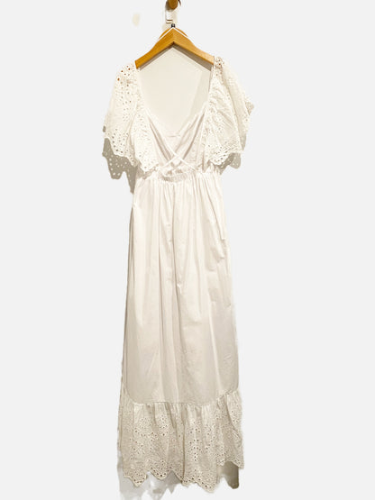 Sugar Lips White Eyelet Midi Dress - XS