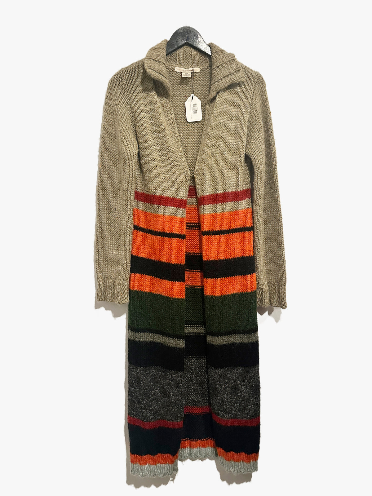 Free People Brown Striped Duster - Medium
