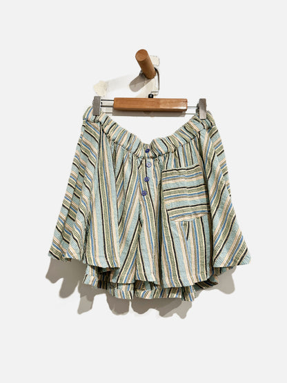 Free People Blue Summerhouse Micro Skirt - Medium