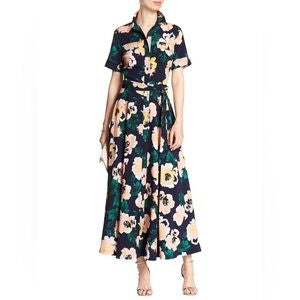 Banana Republic Navy Floral Midi Dress - 2