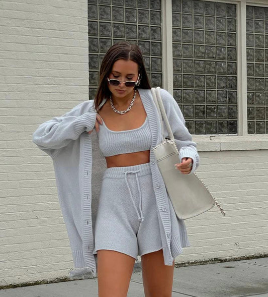 We Wore What Grey Knit Set - Small