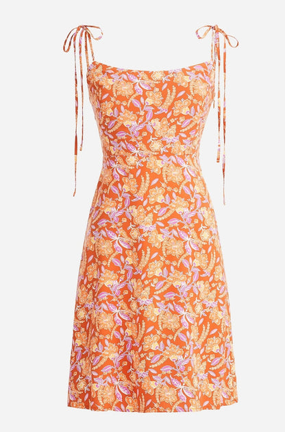 J. Crew Orange Floral Mini Dress - 12