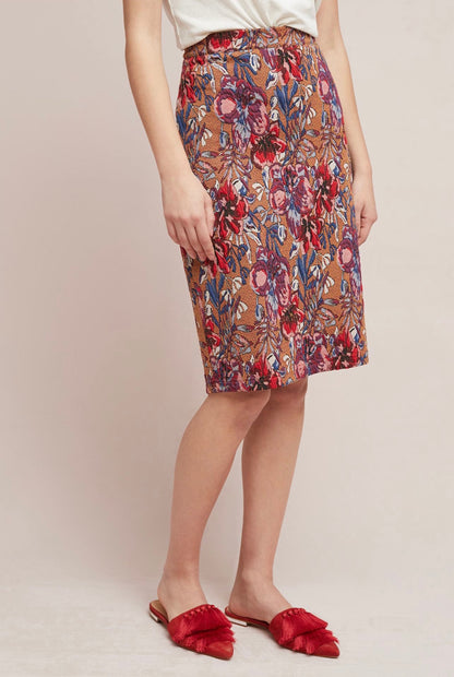 Anthropologie Maeve Golden Bliss Pencil Skirt in Maize - Medium