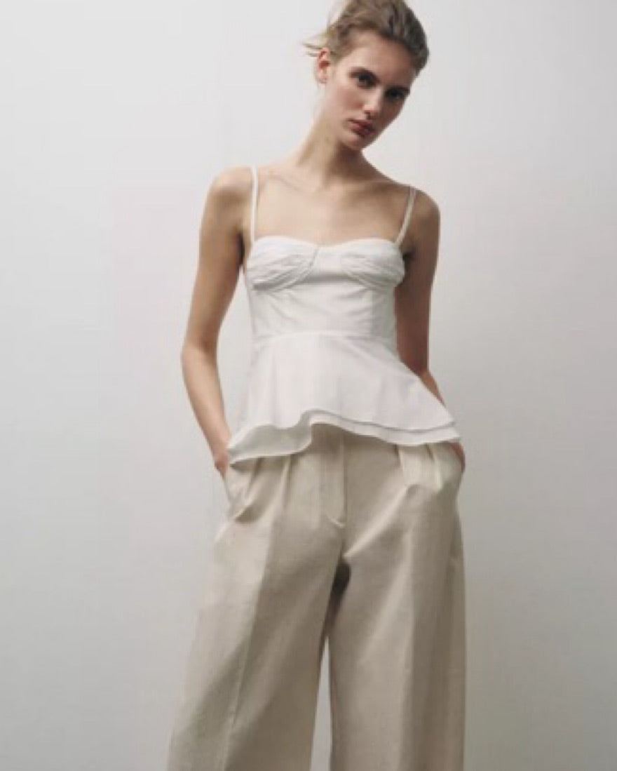 NWT Zara White Bustier Top - Large