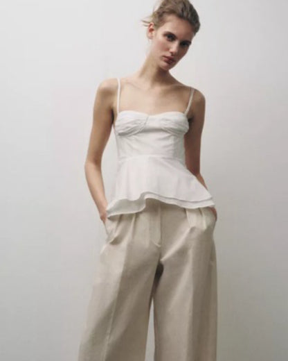 NWT Zara White Bustier Top - Large