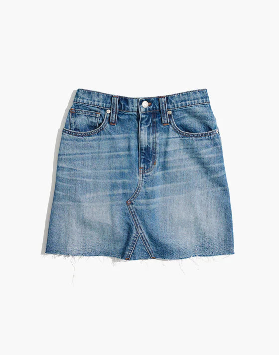 Madewell Rigid Denim A-Line Mini Skirt in Lakeline Wash - 25
