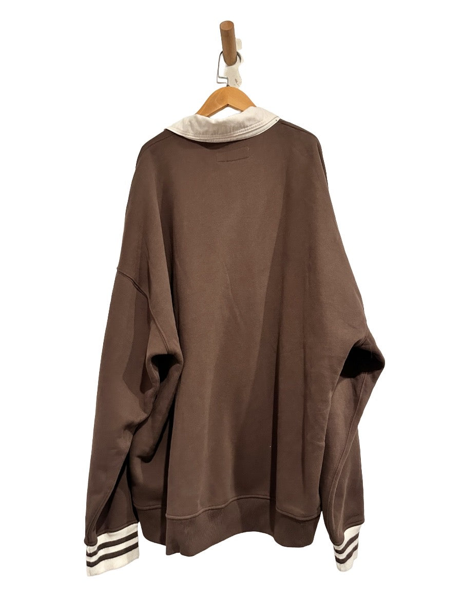 Abercrombie & Fitch Oversized Rugby Polo Sweatshirt in Brown - XXL