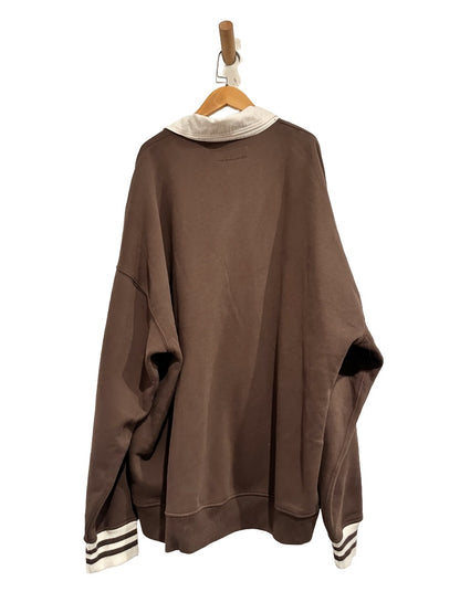 Abercrombie & Fitch Oversized Rugby Polo Sweatshirt in Brown - XXL