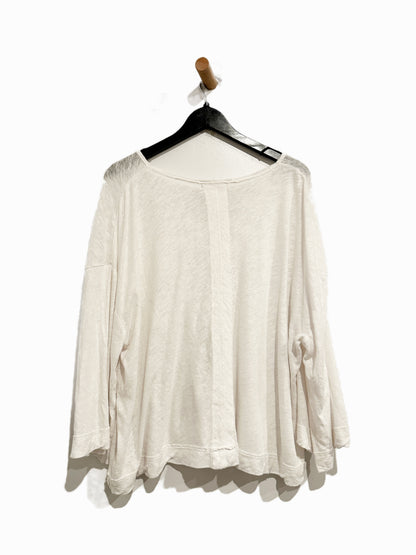 Free People Fresh Start 3/4 Sleeve Top in White - XL