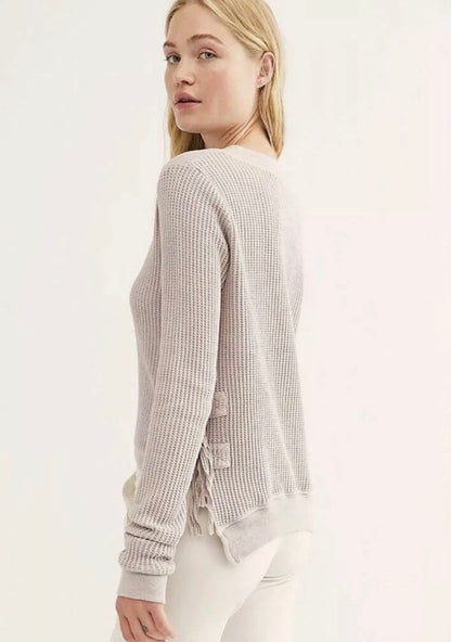Free People Cropped Interlaken Thermal Top - Small