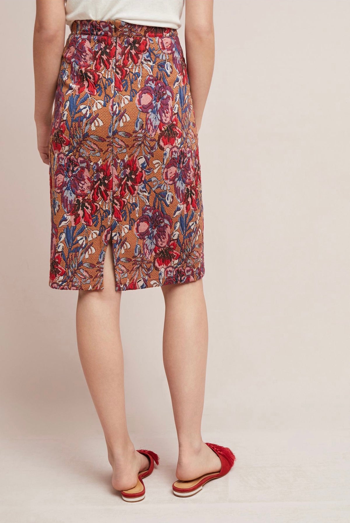 Anthropologie Maeve Golden Bliss Pencil Skirt in Maize - Medium