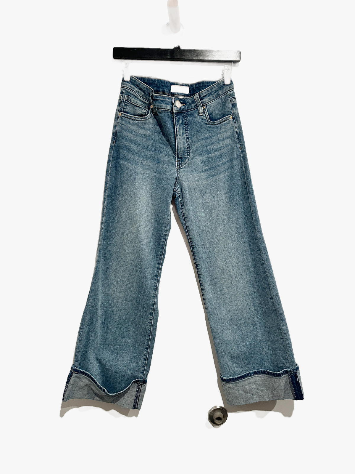 Kut Meg Cuffed Mid-Rise Wide Leg Jeans - 0