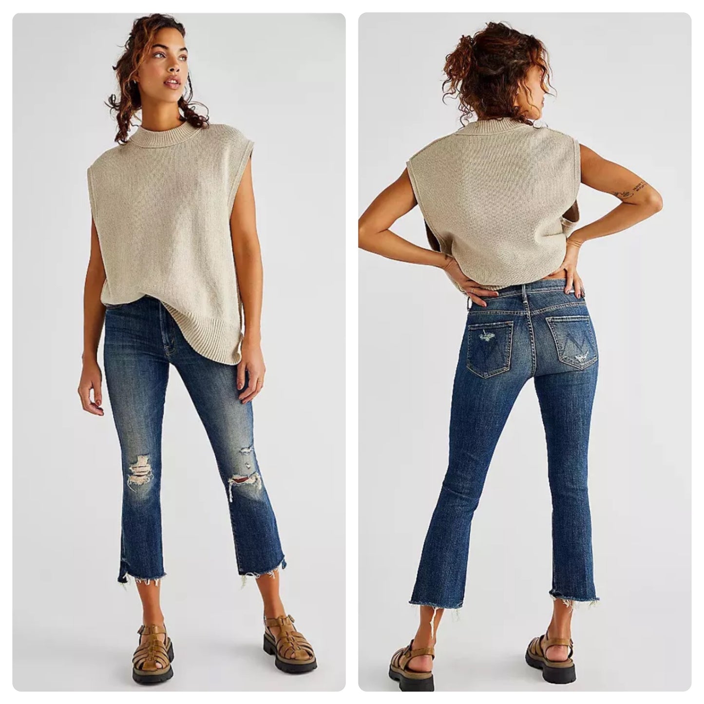 Mother Denim Insider Crop Step Fray Wicked Wildflower- 28