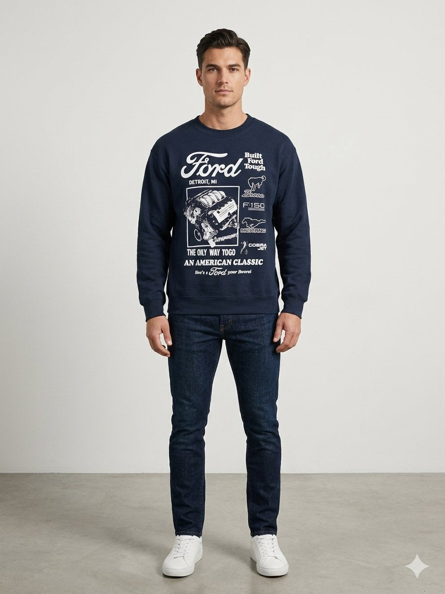 Ford Navy Graphic Sweatshirt - Small