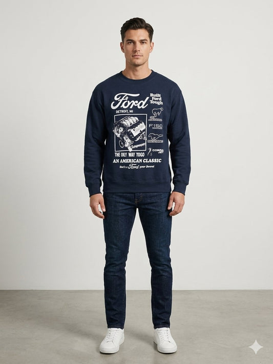 Ford Navy Graphic Sweatshirt - Small