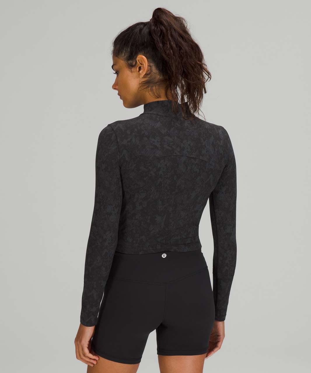 Lululemon All Aligned Mock Neck Long Sleeve Shirt in Hideaway Camo Deep Coal Multi - 6