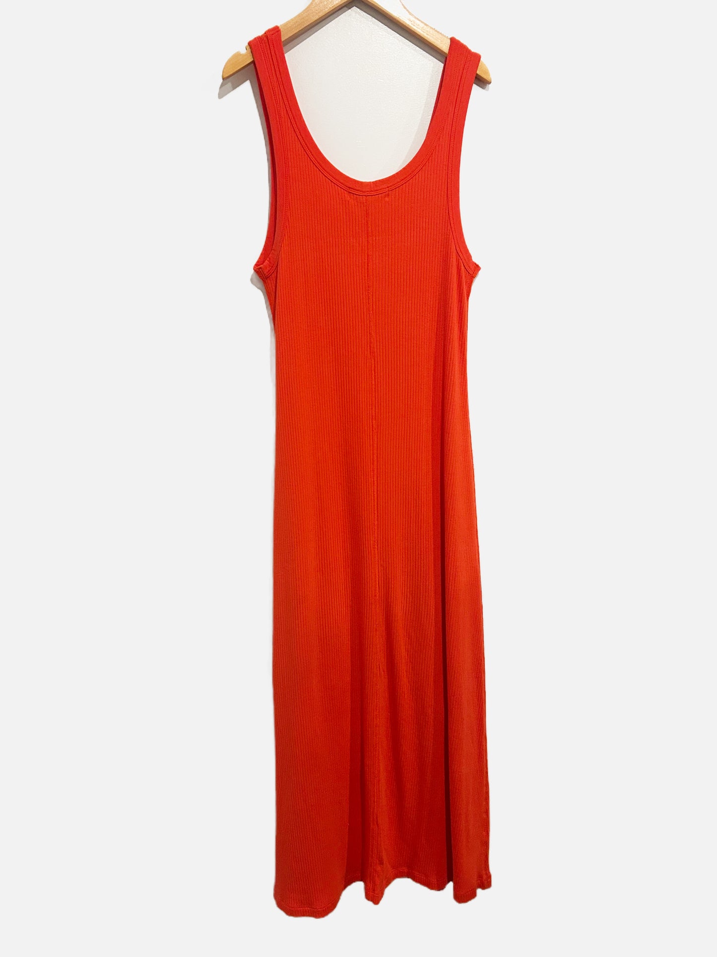 L Space Jenna Ribbed Scoop Neck Dress in Orange - Large