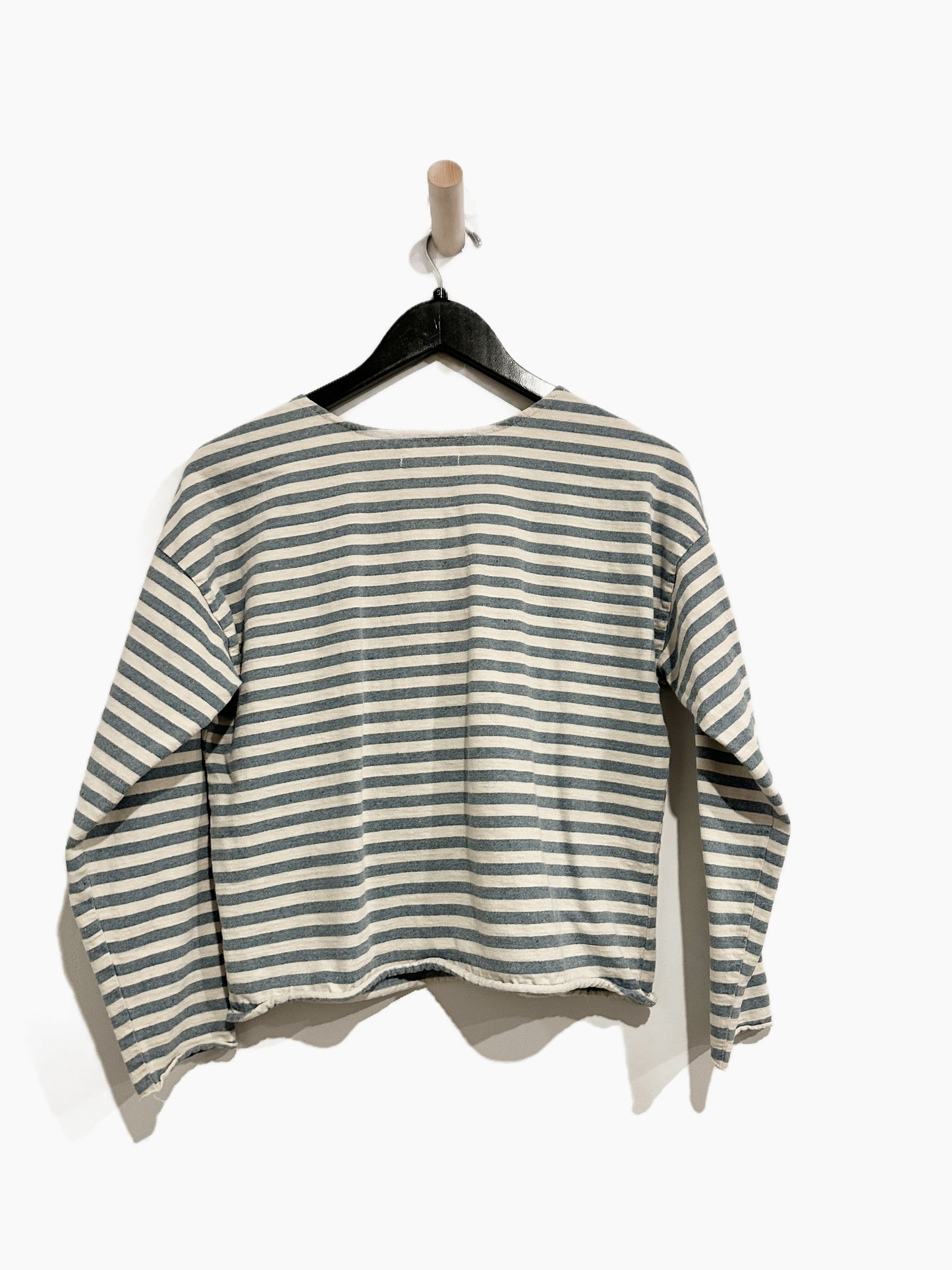 Outerknown Blue and Cream Stripe LS Top