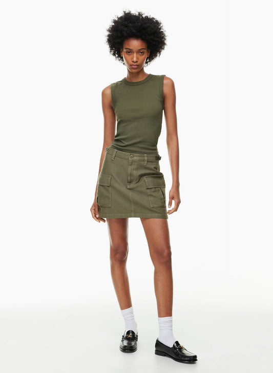 Aritzia TNA Green Mini Cargo Skirt - 4