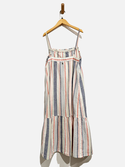 Roxy Blue/Pink Stripe Midi Dress - Large