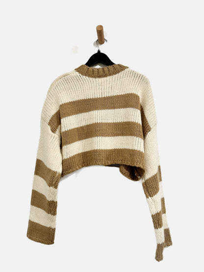 Carly Jean Cream Stripe Sweater - XL