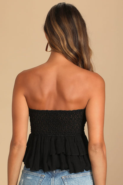 Free People Black Adella Tube Top - Medium