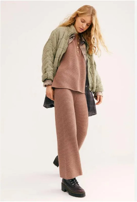 Free People Beach Hailee Purple Pant Set - Small