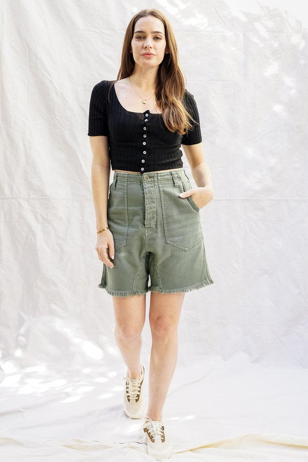 Free People She’s A Legend Harem Short in Washed Army - 0