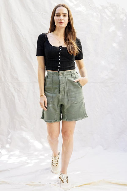 Free People She’s A Legend Harem Short in Washed Army - 0