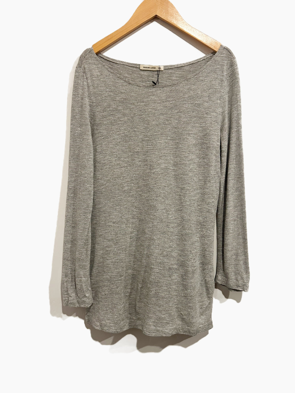 Marine Layer Black and White Stripe Boat Neck LS Top - XS