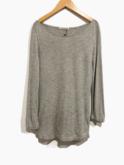 Marine Layer Black and White Stripe Boat Neck LS Top - XS