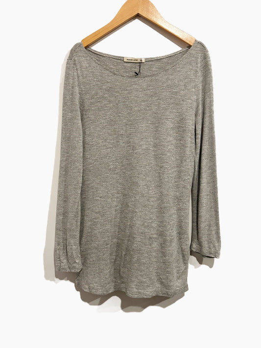 Marine Layer Black and White Stripe Boat Neck LS Top - XS