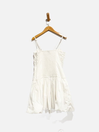 Modelama White Bubble Hem Mini Dress
