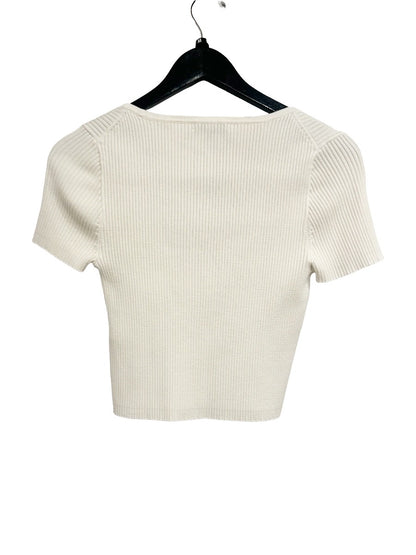 Madewell Square-Neck Crop Sweater Tee in Simply White - Medium