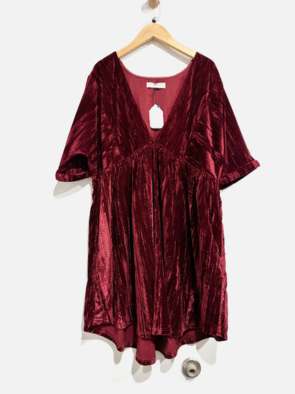 Natural Life Burgundy Velvet Mini Dress - Medium