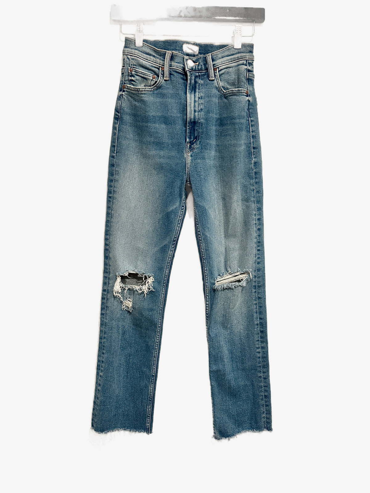 Mother High Waisted Rider Ankle Fray in Party Like a Pirate - 25