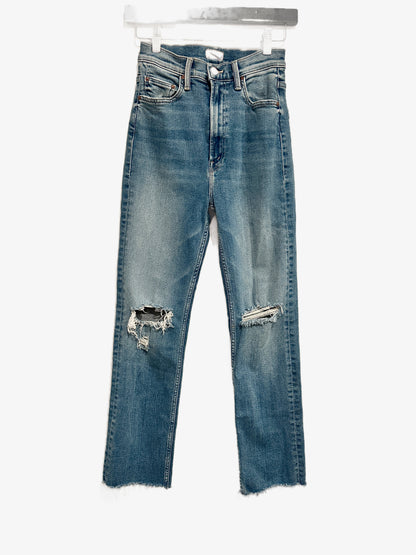 Mother High Waisted Rider Ankle Fray in Party Like a Pirate - 25