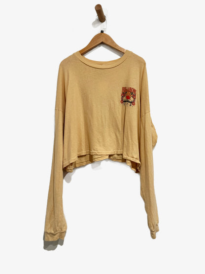 Billabong Beach Friend Cropped LS Tee in Raffia - Small