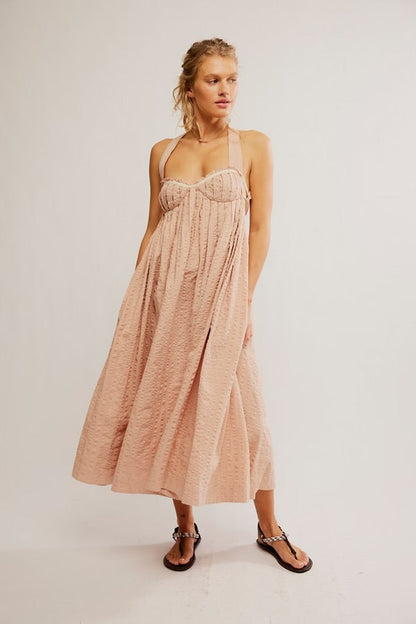 Free People Poppy Midi Dress in Sweet Nothings - XS