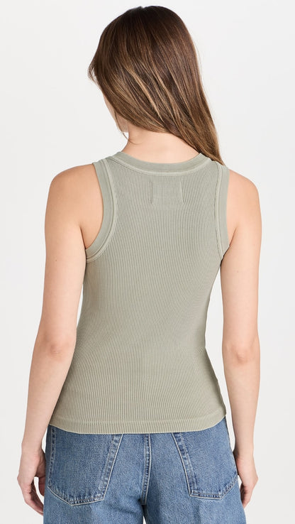 Citizens of Humanity Isabel Rib Tank in Spring Moss - XS