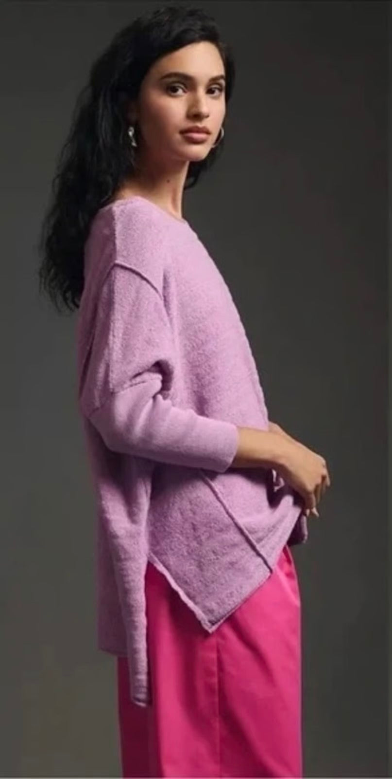 Anthropologie Pilcro Oversized Sweater Tunic in Lilac - Large