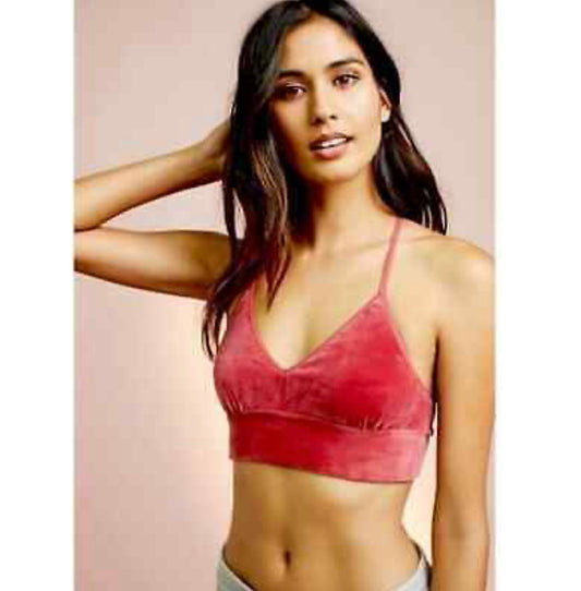 $$ Anthropologie Floreat Pink Velvet Bralette