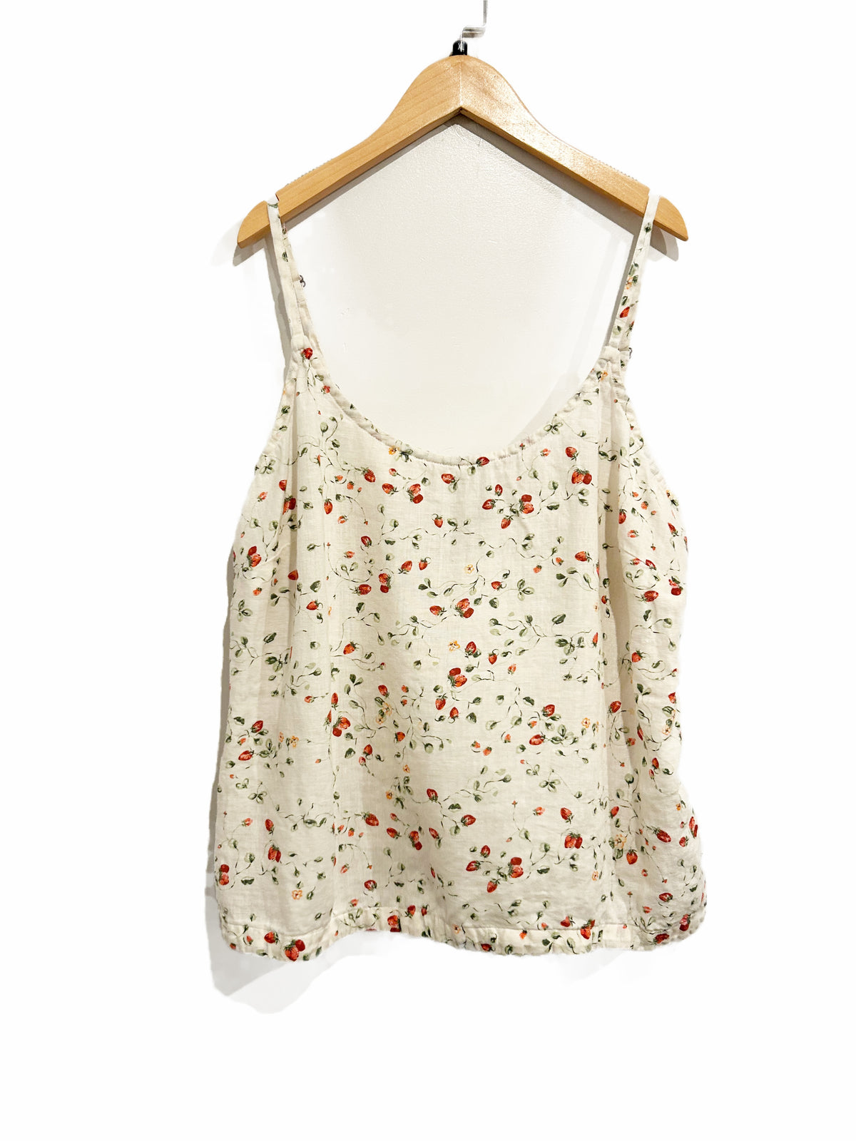 Garnet Hill Strawberry Patch Linen Tank - Large