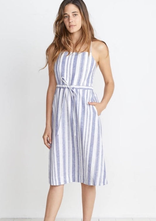 Marine Layer Lily Striped Backless Dress - Large