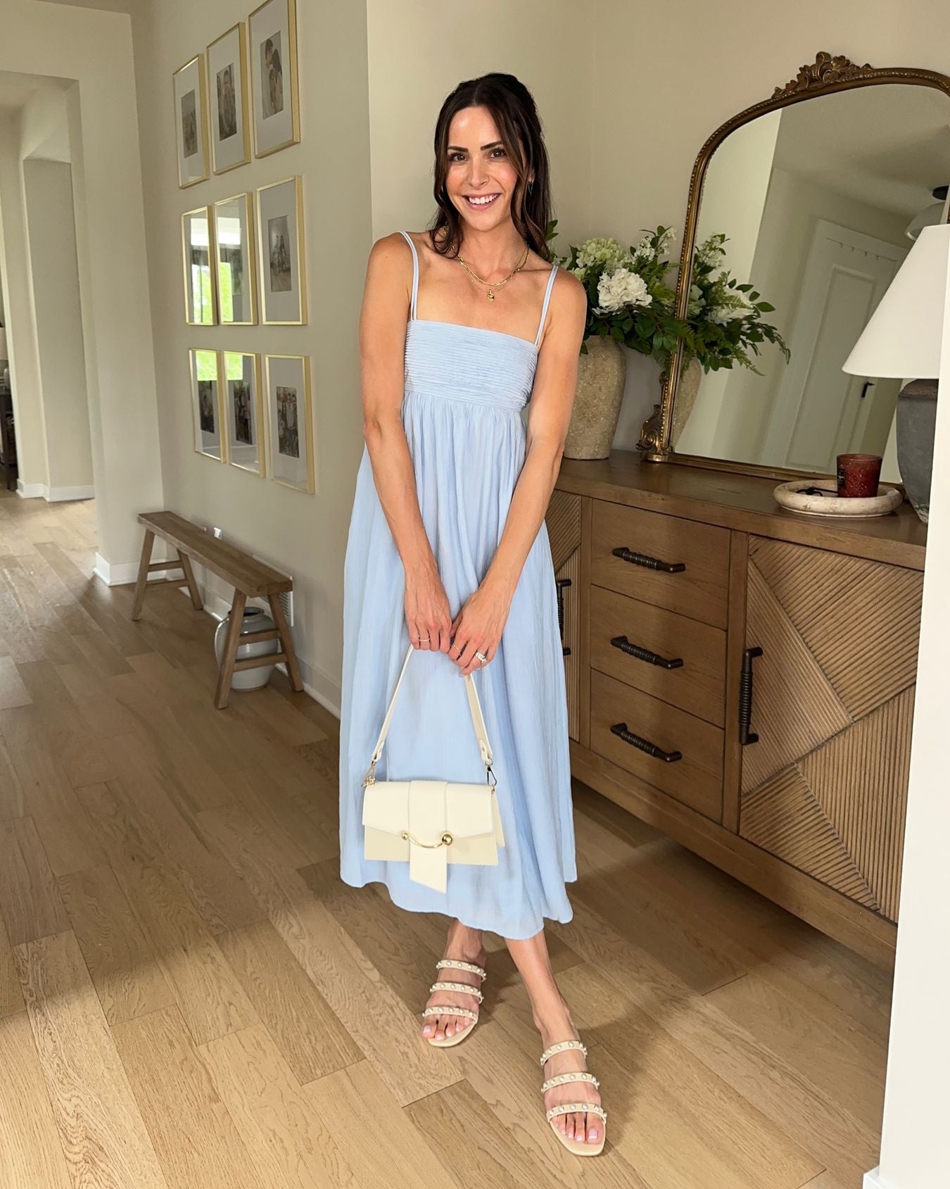 Abercrombie & Fitch Blue Crinkle Textured Maxi Dress - XSP