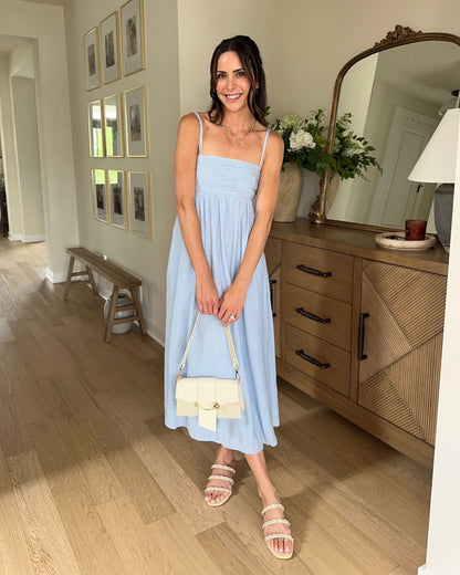 Abercrombie & Fitch Blue Crinkle Textured Maxi Dress - XSP