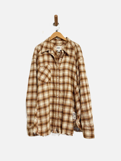 BDG Brown Plaid Flannel - Large